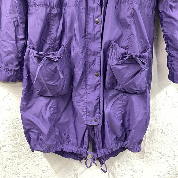 Fenchurch Rain Coat Jacket Purple Embroidered Birds Large - Picture 3 of 12